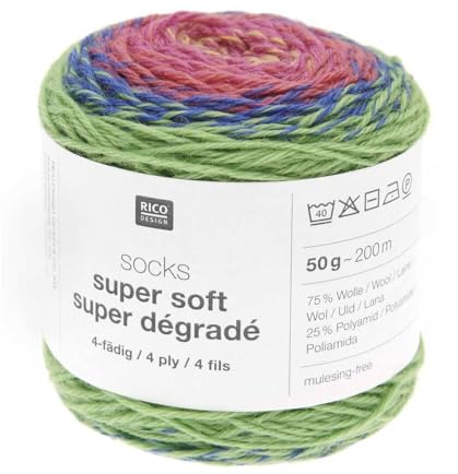Socks Super Soft Super Farbverlauf, 4 Fäden Rico Design