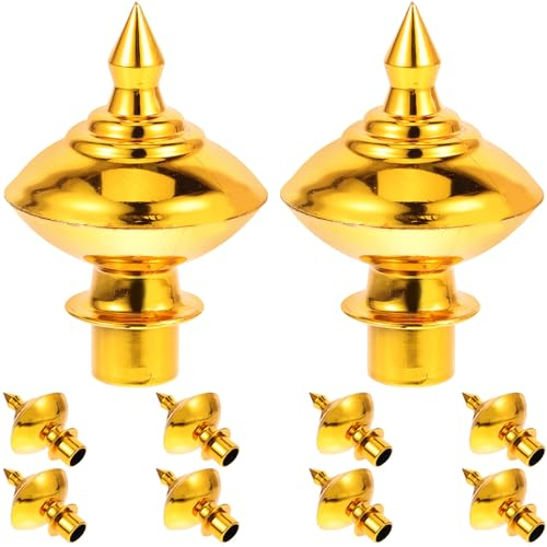 Angoily 10pcs eagle flag pole topper metal flagpole head flag pole end cap outdoor flag pole toppers outdoor flagpole ornament flagpole top cap flag pole ball topper plastic gilded Plug
