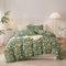 Ruccit Set copripiumino per letto matrimoniale, 100% cotone, 3 pezzi, fiori gialli e bianchi, con chiusura a cerniera, lacci agli angoli, morbido, resistente, facile da pulire