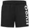 HUGO Herren ABAS Schnell trocknende Badeshorts mit vertikalem Logo-Print Schwarz001 M