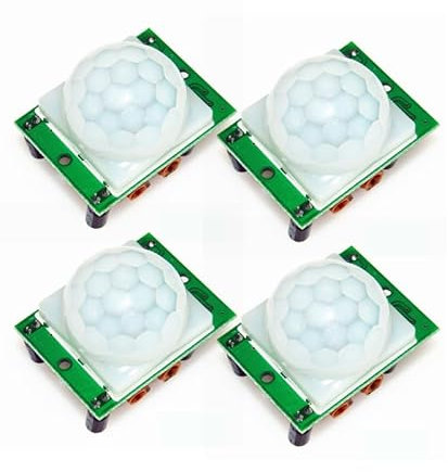 JESSINIE 4pcs HC-SR501 PIR Infrared Sensor Human Body Pyroelectric Infrared Detector Motion Module for Arduino Raspberry Pi