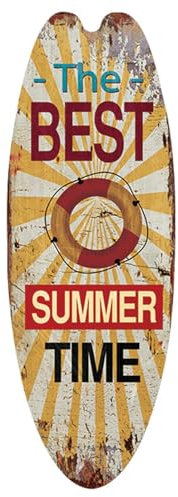 Murman Klein Surfbrett Deko Aus | 1/6 Stück Surfbrett Strandschild | Dekoratives Surfbrett Schilder Mit Haken | Vintage Surfbrett Sommer Ozean-Themen Hotel Wanddekoration Für Strandparty
