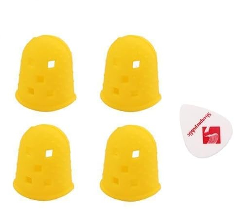 Baoblaze 2x 4 Gitarren Fingertips Fingerspitzen Fingerpick Fingerschutz Finger Plektren Aus Silikagel
