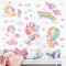 decalmile Wandtattoo Einhorn Regenbogen Mädchen Wandaufkleber Heißluftballon Mond Wolken Wandsticker Babyzimmer Kinderzimmer Mädchen Schlafzimmer Wanddeko