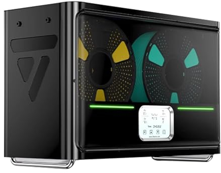 3D Printer Filament Dry Box, Four-Spool Printer Dehydrator, with LED Touch Screen, PTC Heater, uto Humidity Control, and Advanced Triple Fan, Compatible with PLA,PETG,ABS,TPU,PA,Black