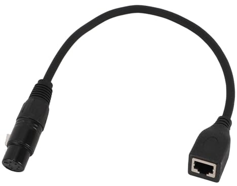 XLR-auf-RJ45-Kabeladapter, 5-poliges Stecker-auf-Buchse-Plug-and-Play-DMX-Kabel mit OFC 22 AWG-Abschirmung für Bühnenstudio, 11,8 Zoll Länge