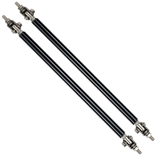 AUTOXBERT Front Splitter Lip Support Rods 1 Pair Adjustable 20cm Car Front Bumper Support Bar Strut Lip Splitter Diffuser Strut Rod Tie Bars Car Modification Support Rod for Spoiler Struts(Black)