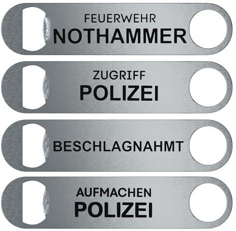 Patch Force - Flaschenöffner Feuerwehr Nothammer aus Edelstahl in den Maßen 18cm x 4cm - Ideal als Geschenk, Gadget, Zubehör - Bieröffner, bottle opener