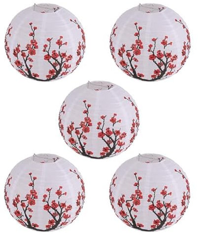 Kopinma Papier Lmpions, Außen Papierlaternen, Lampenschirm Papier, Rot Windlicht Kirschblüte Papierlampe Orientalische Laterne Papier Lampenschirm für Outdoor Hochzeit, Geburtstag, Gartenparty