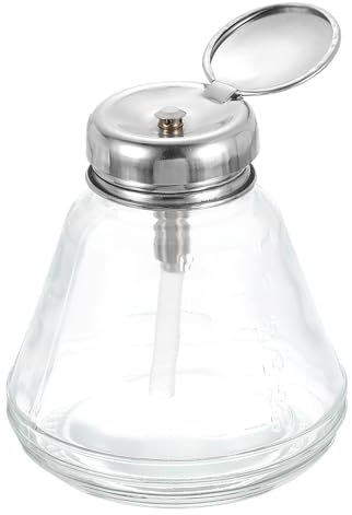 sourcing map Solvent Alcohol Dispensers 180ml(6.1oz) Conical Push Down Liquid Dispenser Pump Bottle Sprinkler Head with Plastic Tube and Copper Core for Alcohol Solution