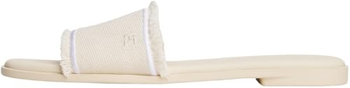 Tommy Hilfiger Damen Sandalen Fringe Canvas Flat Elegant