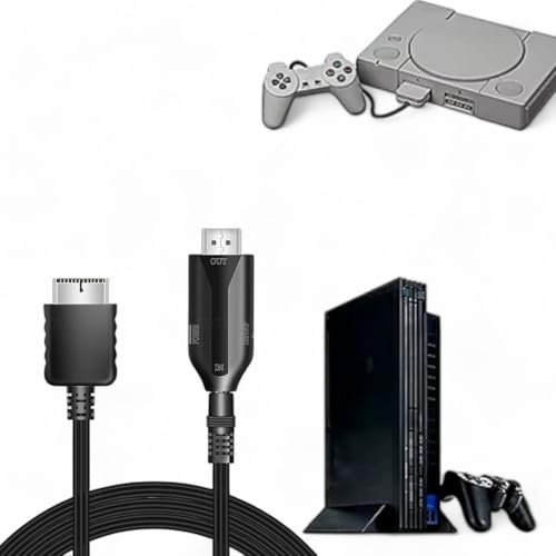 Geek Art Play Câble HDMI pour PS1 et PS2, HD 720P/1080P, 1 m, Noir