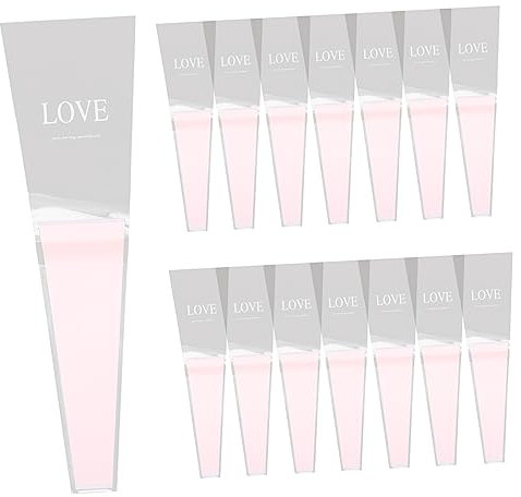 Ipetboom 50stücke Transparente Blumenverpackungstaschen Für Einzelne Rosen Wasserdichte Blumenverpackung Für Hochzeiten Valentinstag Und Besondere Anlässe