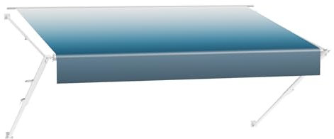 VEVOR Wohnwagen Markise einziehbare RV Markisen (548,64 cm) wasserdichte Wohnmobil-Markise mit Aluminiumlegierungsrahmen, Außenmarkise mit weißem Ständer und blauen Stoffen mit Farbverlauf