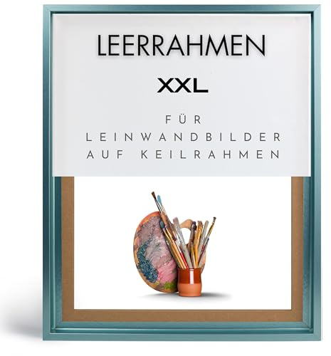 NB Akzent Schattenfugenrahmen XXL 80x100 cm - Grün Pastell – Leerrahmen mit Tiefeneffekt aus MDF Holz in zerlegter Form – für Leinwandbilder auf Keilrahmen