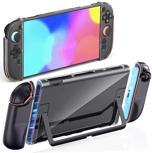 Clear Dockable Protective Case Compatible with Nintendo Switch 2 2025, Transparent Hard Shell, Slim Cover Protector for Joy-Con & Grip, Split Design, Anti-Scratch, Shock-Absorption