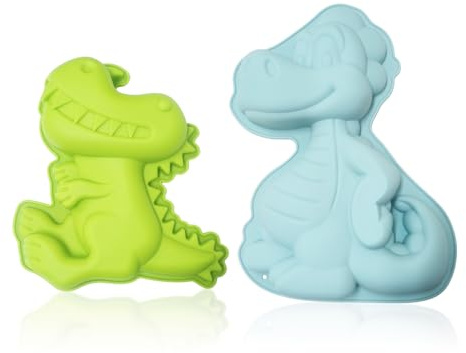 EHDWXVZM 2 Stücke Silikon -Dinosaurierform, Backform, Küchenwerkzeuge, Kreativer Cartoonform, Dessertherstellung.