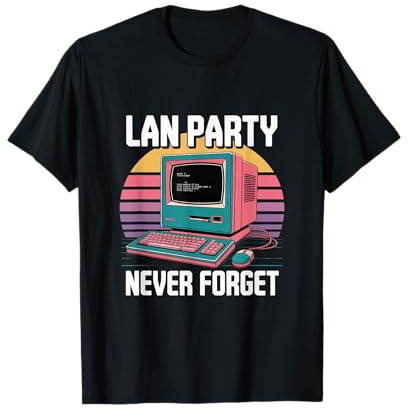 Lan Party Never Forget Nostalgic Retro Gamer T-Shirt