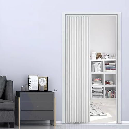 MTSYXYM Puerta corredera Plegable,Puertas Plegables Interiores,Fácil de Limpiar,con manija y polea,para Oficina/Entrada De Baño/Patio Trasero.(60x203cm)