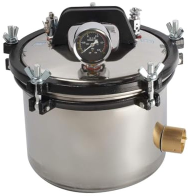 Dampfautoklav-Sterilisator 8L, tragbarer Druckdampfsterilisator aus Edelstahl, Laborklavenautoklav mit zwei Ventilen, für Nährmedium, Glasgeräte.