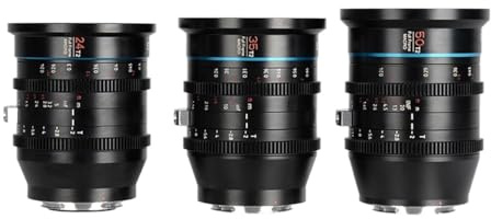 24mm 35mm 50mm T2 Lens 75mm 100mm T2.8 Full Frame Macro Cinema Prime Lens,Compatible For Canon EF PL Mount Camera Shooting(EF Mount,24 35 50 T2 Kit)