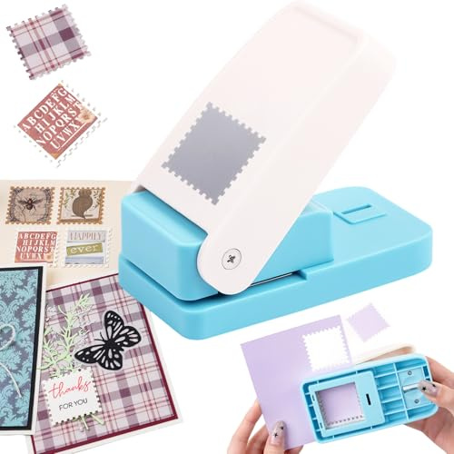 Quadratischer Stempelstanzer, 1,5 Zoll Stempelstanzer, großer quadratischer Poststempel-Stanzer, Hebel-Papierstanzer zum Basteln, Stempel-Lochstanzer, quadratischer Papierstanzer für Formen zum