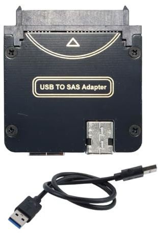 Voyoo Adaptador USB 3.0 a SAS para Disco Duro SFF-8482 SAS a Adaptador de conversión USB, Fuente de alimentación no incluida (Requiere alimentación para funcionar)