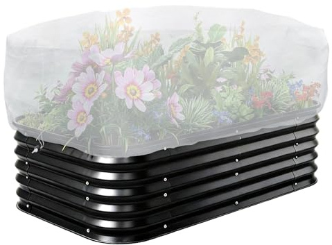 LINSOCLE Hochbeet Netz 130 x 80 x 55 cm, Kulturschutznetz Feinmaschig Hochbeetabdeckung - Atmungsaktiv, reißfestes Insektenschutznetz für Schutz vor Insekten und Vögel