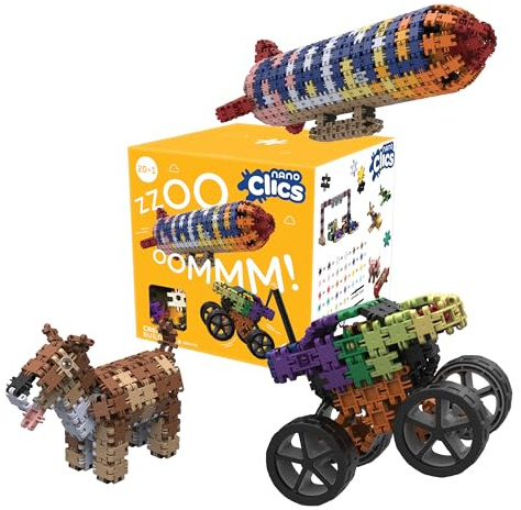Clics Nano Creative Builders 1000, Konstruktionsspielzeug für Kinder ab 8 Jahren, kreatives Lernspielzeug im 1000-Teile-Set, Bausteine für Mädchen und Jungen, langlebiges Spielzeug.