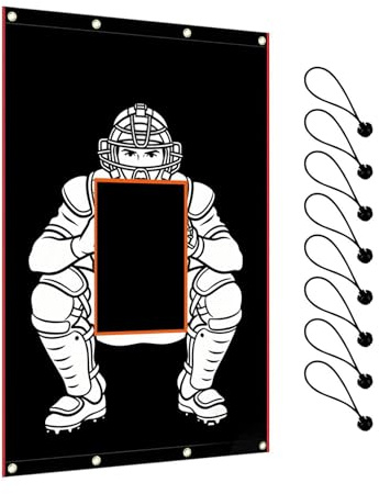Generico Heavy Duty Backdrop, Weather Resistant Batting Cage Net, 12 fot Svart Softball Cage Screen med förstärkt Stitching, Quality Polyester Mesh Net, Proof Design Style, Träningsnät för Backyard