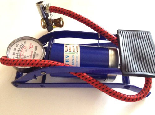 POMPA A PEDALE MANOMETRO COMPRESSORE AUTO MOTO BICI PRESSIONE GONFIATORE