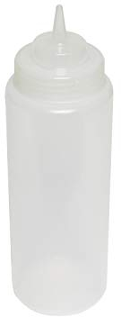 Thunder Group PLTHSB032CW Squeeze Bottle, 32 Oz., Plastic, Clear, Wide Mouth
