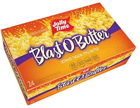 Jolly Time Blast O Butter Ultimate Movie Theatre Microwave Popcorn, Bulk 24-Count Box