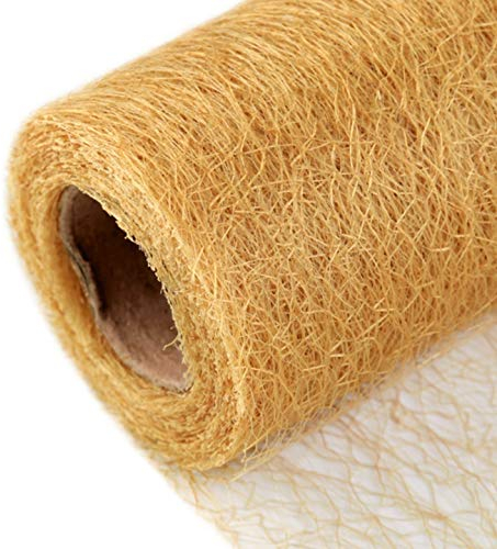 Schnoschi Dekostoff Gold, Rolle 9 m x 30 cm, Tischläufer, Dekonetz, Tischband, Netzstoff, Textil-Netzgewebe