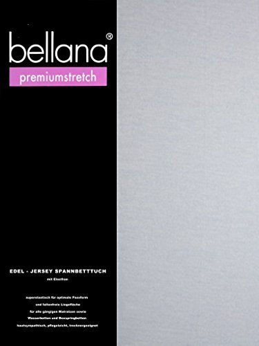 bellana® premiumstretch Edel-Elastic-Jersey Spannbetttuch für Wasserbetten und Boxspringbetten, 140-160 x 200-220 cm, Mittelblau