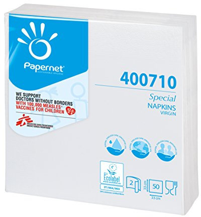 Papernet 400710 Spezial-Servietten, reines Zellstoff, Gestellgeprägt, 2-lagig, 33 x 33 cm, weiß (2100 Stück)