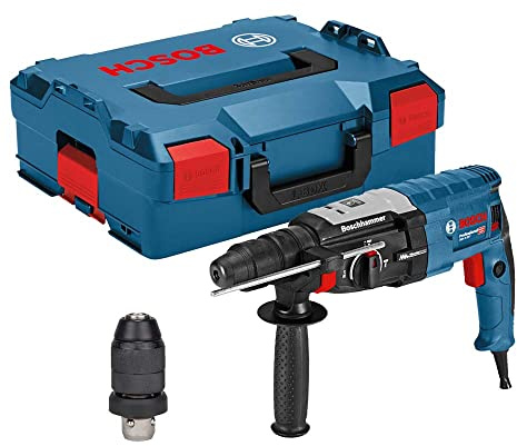 Bosch Professional Rotary Hammer with SDS Plus GBH 2-28 F (240V, incl. Auxiliary Handle, Depth Stop 210 mm, Machine Cloth, Quick Change Chuck 13 mm, SDS Plus Quick-Change Chuck, Carrying Case)