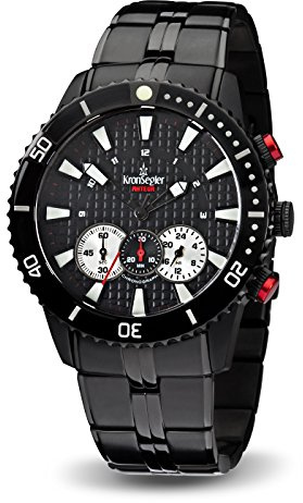Kronsegler Akteur Chronograph PVD schwarz m. Stahlband