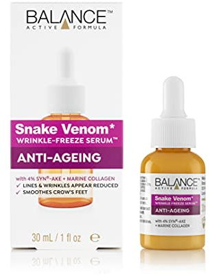 Balance Active Formula Snake Venom Anti-Ageing Wrinkle-Freeze Serum (30ml) - Lines & Wrinkles Appear Reduced. Smoothes Appearance of Crow's Feet.