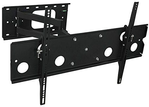 Mount-It! Articulating TV Wall Mount Low-Profile Full Motion Tilting Corner Bracket for 32-60 Inch Flat Screen, VESA up to 750x450, 175 lb Capacity (MI-326B)