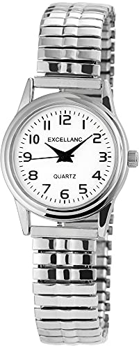 Excellanc Damen-Uhr Zugband Edelstahl Comfort fit schlicht elegant Analog Quarz 1700034