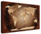 LanaKK – Weltkarte Luxus Ausführung – „Worldmao Antik” - deutsch - Kunstdruck-Pinnwand auf 4cm Echtholz-Keilrahmen – Globus in braun, einteilig & fertig gerahmt in 150x100cm