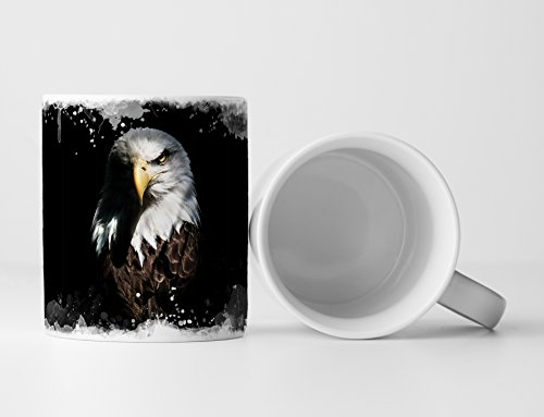 Eau Zone Fotokunst Tasse Geschenk Tierfotografie- Kontrast Adler Portrait