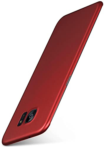 moex für Samsung Galaxy S7 Edge Hülle Ultra Dünn, Schutzhülle mit erhöhtem Kameraschutz, Slim Cover Hardcase Backcover, Dünnste Handyhülle Minimalistisch Alpha Case, Matt Rot