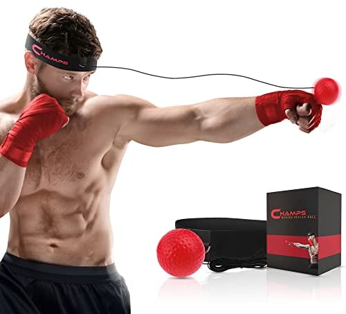 Champs MMA Boxing Reflexball-Boxausrüstung Kampfgeschwindigkeit,Boxausrüstung Schlagball ideal für Reaktionsgeschwindigkeit und Hand-Auge Koordinationstraining Reflexbeutel Alternative fortgeschritten