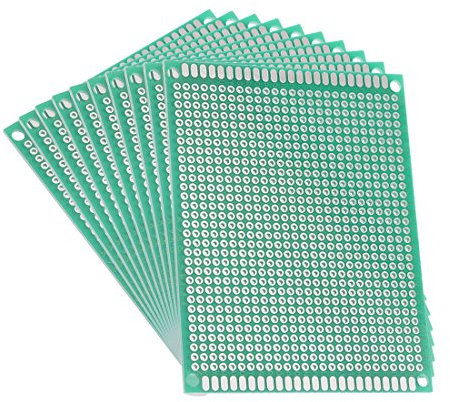 sourcing map 10Stk. einseitig universelle Leiterplatte Leiterplatten PCB Platine, 1,6mm Dicke, 7x9cm grün