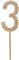 3 Gold Diamond Sparkley Cake Topper Number Year For Mans Boys Womens Girls Birthday Anniversary Party Decorations