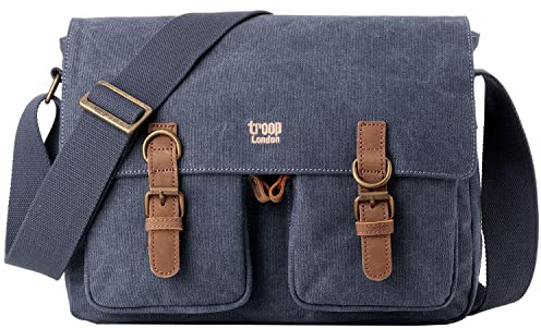 Trp0210 Troop London Klassisch Kuriertasche ║ H28 X W36 X D14 Cm- Troop Klassisch Blau