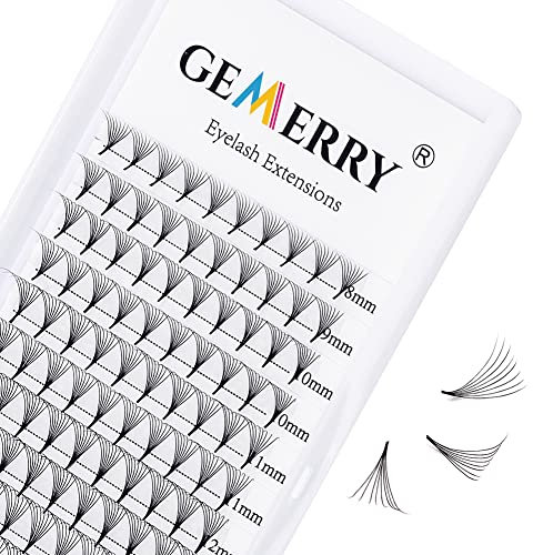 8D Cils Prefait Premade Fans Cils Volume Russe Extension Cils Bouquet Soie 0.07 D curl 8-14mm Mix Lash Extensions de GEMERRY (8D-0.07-D-mix 8-14mm)