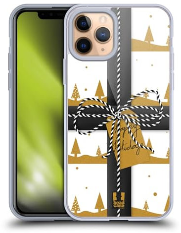 Head Case Designs Blanco y Dorado Caso Funda de Gel Suave Compatible con Apple iPhone 11 Pro